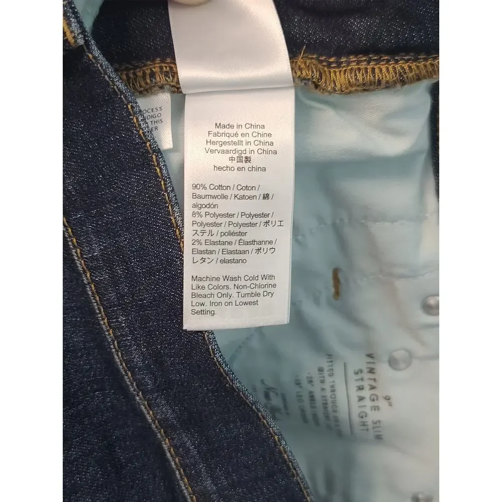 J Crew 9 Vintage Slim Straight Jeans 32 EUC Medium Wash Cotton Blend